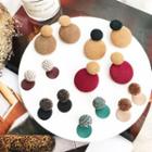 Color Block Button Drop Earring