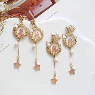Star Dangle Cat Accent Earring