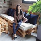 Long-sleeve Ruffle-cuff Tie-front Top