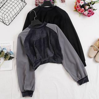 Raglan Sleeve Mock Neck Cropped Top