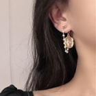 Faux Pearl Disc Drop Earring 1 Pair - Gold - One Size