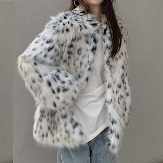 Faux Fur Jacket Black & White - One Size