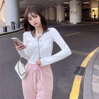 Long-sleeve T-shirt / Strappy Top / Wide-leg Pants