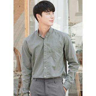Folded-collar Striped Shirt