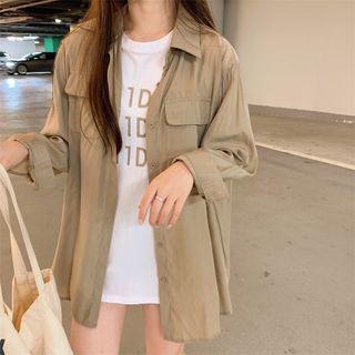 Lettering Short-sleeve T-shirt / Plain Long-sleeve Shirt