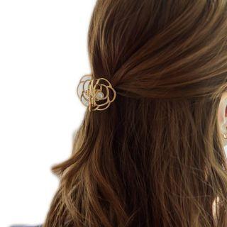 Flower Alloy Faux Pearl Hair Clip
