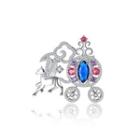 Fashion Creative Pumpkin Cat Brooch With Colorful Cubic Zirconia Silver - One Size