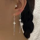 Clover Drop Earring 1 Pair - Silver - One Size