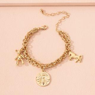Pendant Layered Alloy Bracelet S040 - Gold - One Size