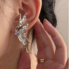 Butterfly Rhinestone Alloy Earring 1 Pair - Silver - One Size
