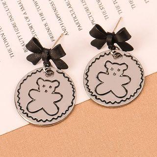 Bear Disc Earring / Clip-on Earring