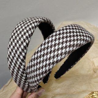 Houndstooth Fabric Headband Dark Coffee - One Size