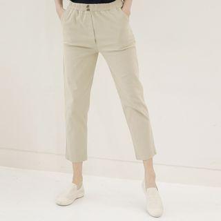 Band-waist Tapered-leg Pants