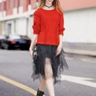 Frilled-trim Knit Top