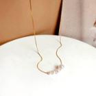 Faux Pearl Necklace 1 Pc - Pearl Necklace - Gold - One Size