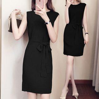 Sashed Knit Tank Dress