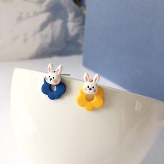 Cartoon Rabbit Flower Stud Earring