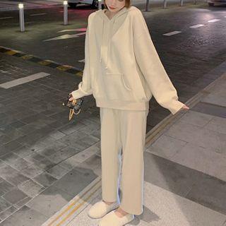 Set: Hooded Sweater + Wide-leg Pants
