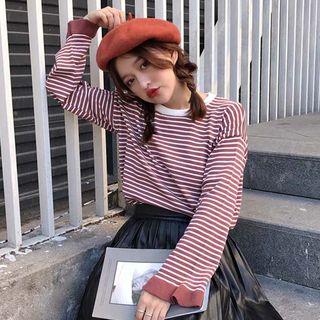 Striped Knit Long-sleeve T-shirt