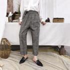 Plaid High Waist Straight-cut Pants