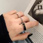 Set Of 3 : Alloy Ring (assorted Designs) Set Of 3 - Ring - Silver - One Size