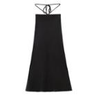 Tie-strap Midi A-line Skirt