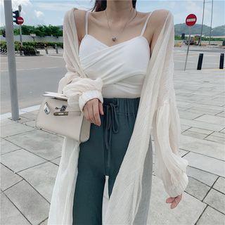 Plain Long Cardigan / Camisole