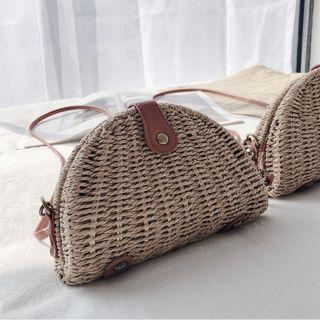 Crossbody Straw Bag Khaki - One Size