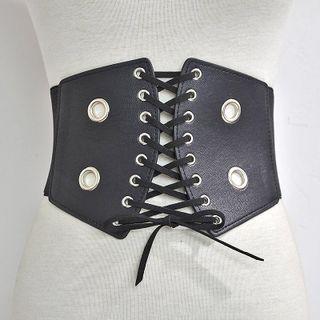 Elastic Corset Belt Black - One Size