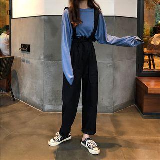 Suspender Wide Leg Pants / Long-sleeve Top