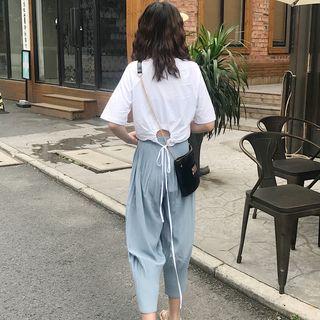 Plain Short Sleeve T-shirt / Plain Loose Fit Pants