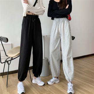 Drawstring Waist Gather-hem Sweatpants