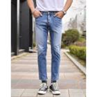 Washed Gradation Straight-cut Jeans