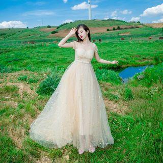 Star Mesh Maxi Dress
