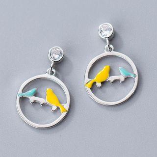 925 Sterling Silver Bird Drop Earring As Shown In Figure - One Size