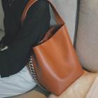 Metal Chain Bucket Tote Bag With Drawstring Pouch