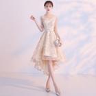 Short-sleeve Lace Irregular Cocktail Dress (various Designs)