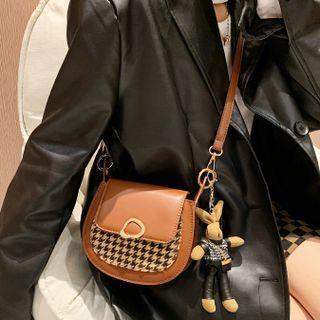 Set: Houndstooth Crossbody Bag + Charm