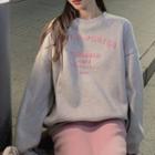 Letter Applique Pullover / Midi A-line Skirt
