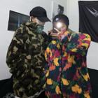 Couple Matching Camouflage Faux-shearling Hooded Jacket