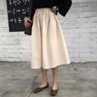 Plain Loose-fit High-waisted A-line Skirt