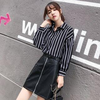 Fitted Faux Leather Mini Skirt