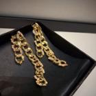 Chained Dangle Earring 1 Pair - As Shown In Figure - Silver - One Size