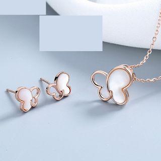 Butterfly Shell Pendant Necklace / Earring