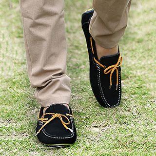 Genuine Leather Tie Loafers