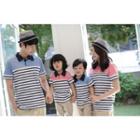 Family Matching Striped Short Sleeve Polo Shirt