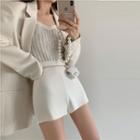High-waist Slim-fit Knit Shorts