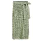 Perforated Midi Shift Knit Skirt