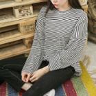 Drop-shoulder Striped T-shirt (l~xxl)