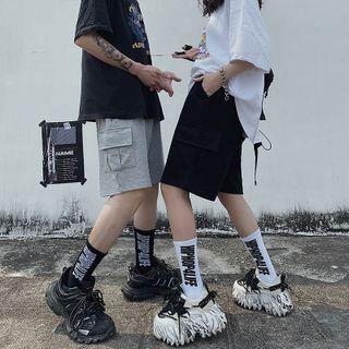 Wide-leg Cargo Sweatshorts